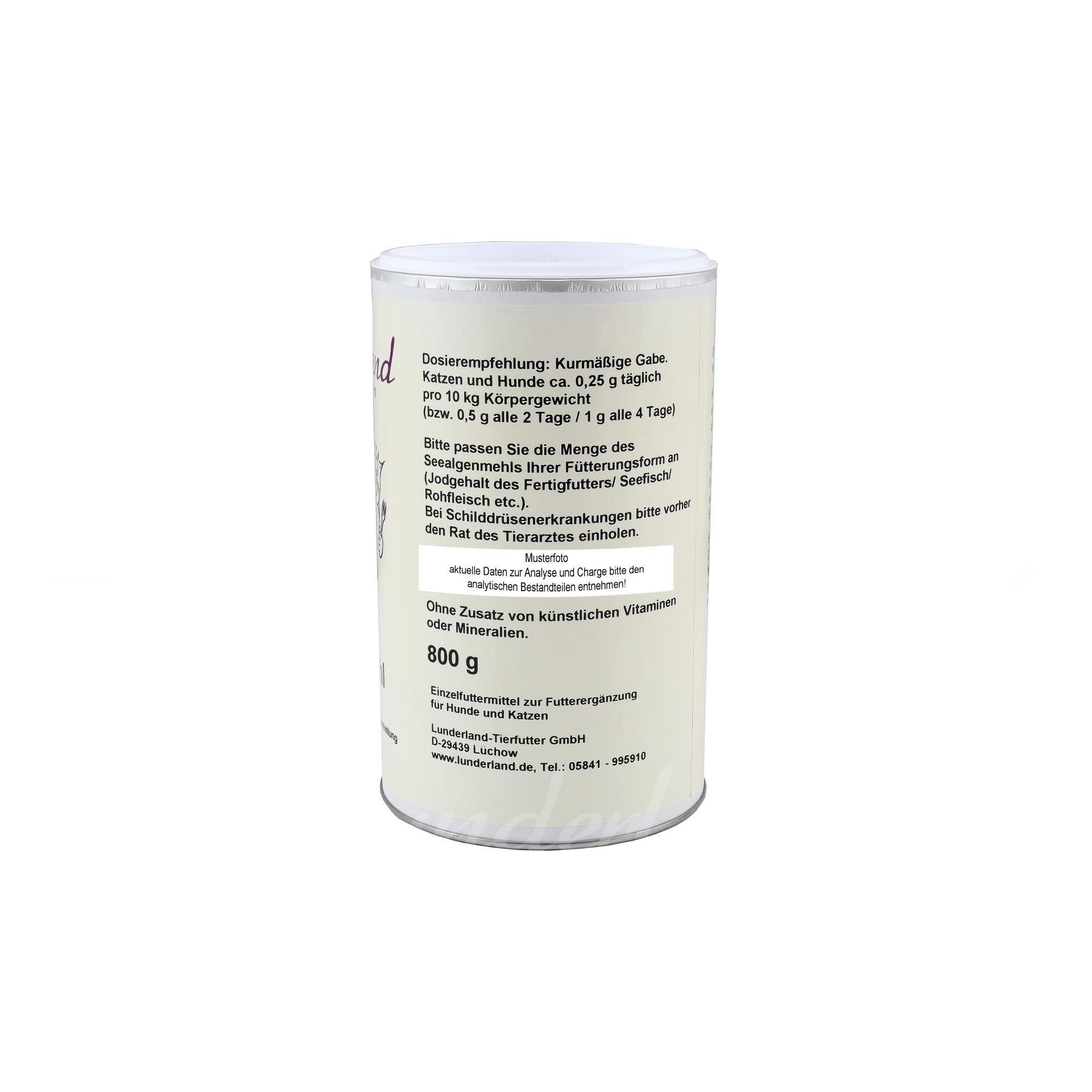 Lunderland Farine d'algues marines bio - Aliment complet pour chiens et chats