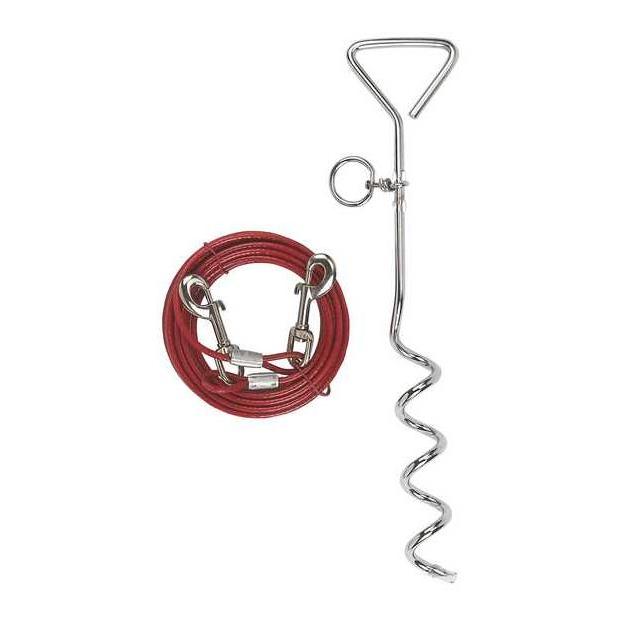 Kerbl Pet Anlegespirale mit Laufleine Rot-Silber