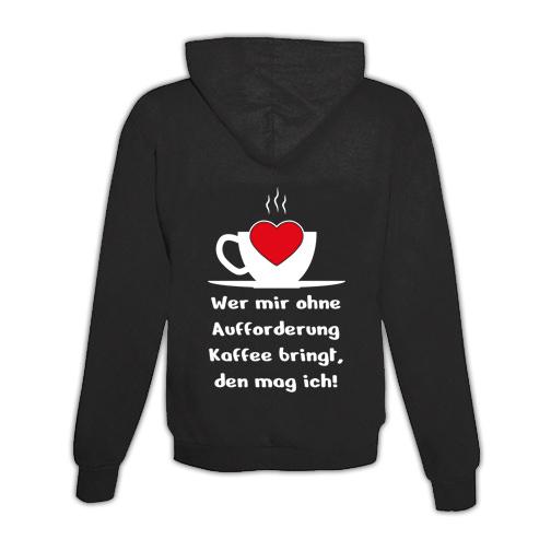 Hoodie mit Zipper Kaffee Aufforderung Unisex