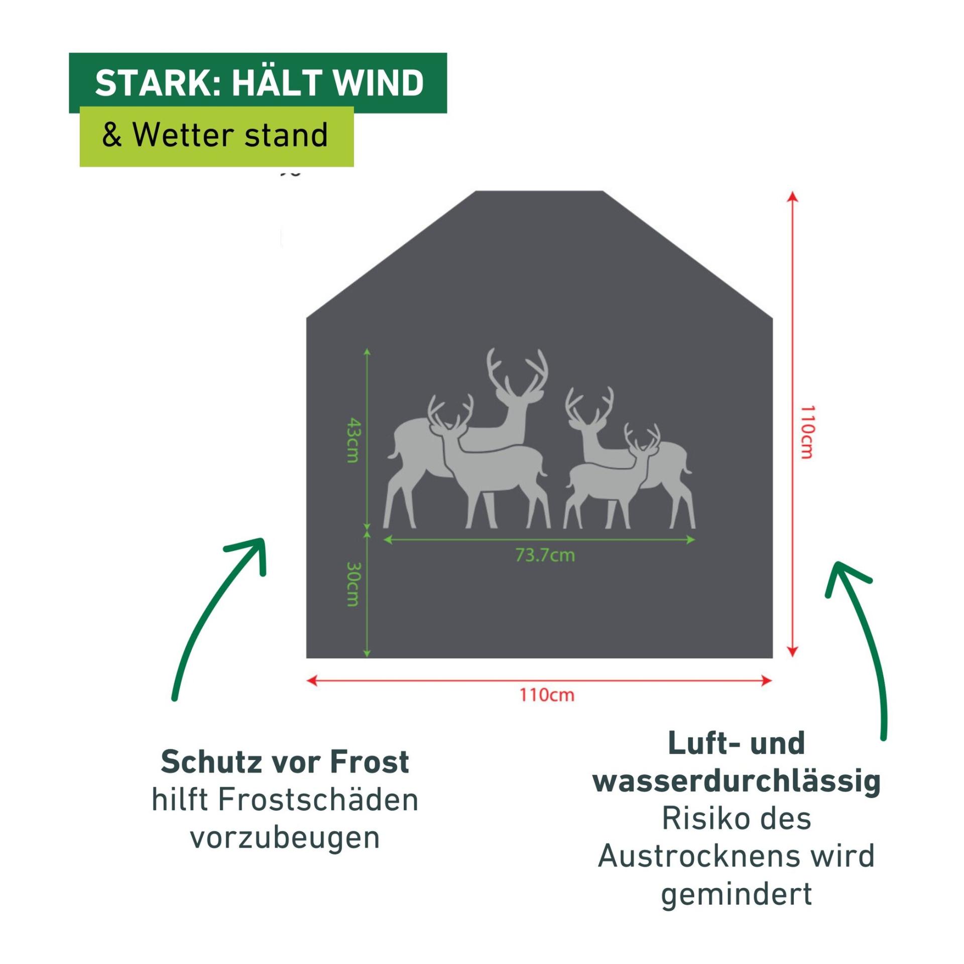 Windhager Winter-Deko-Vlieshaube PROTECT Hirsche
