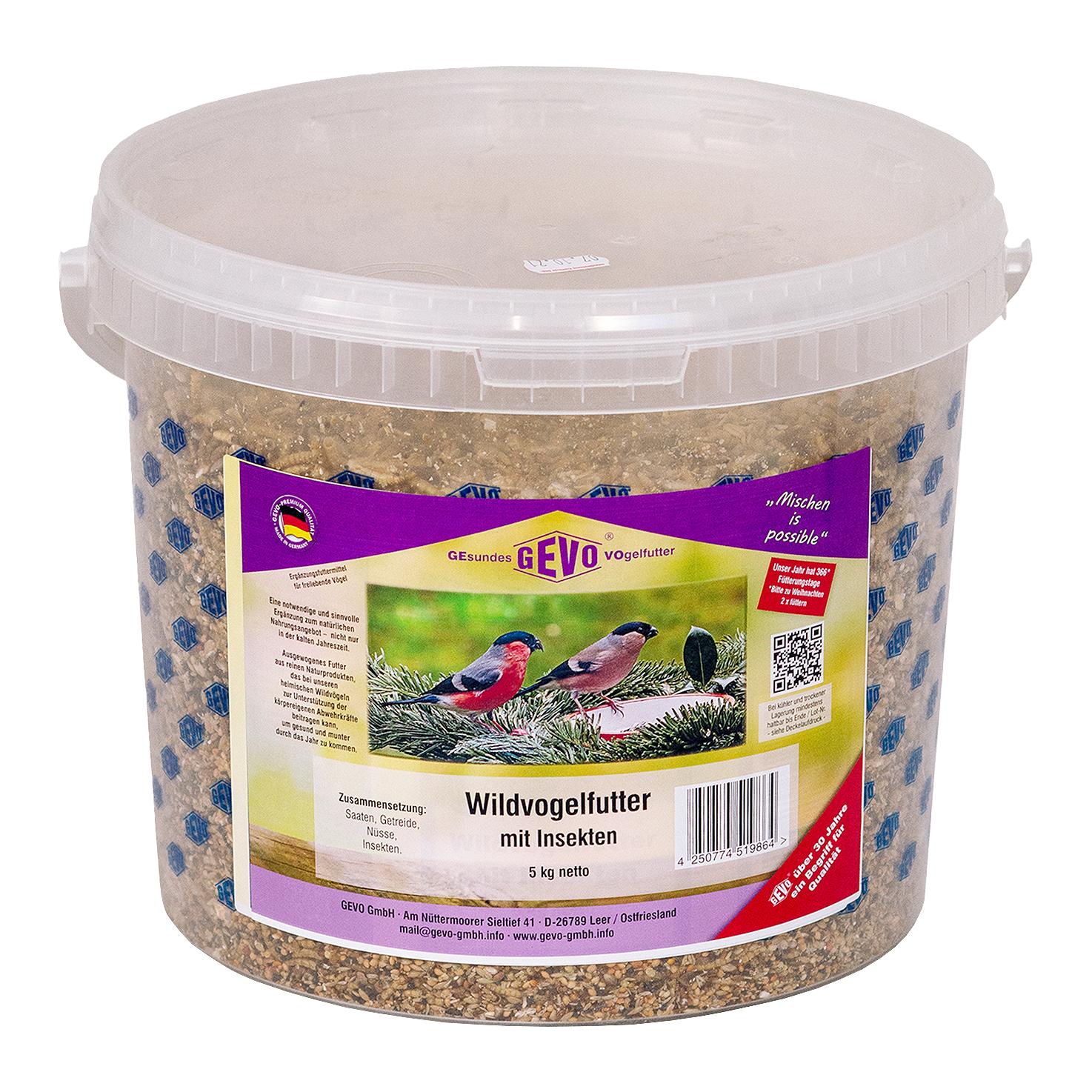 GEVO Nourriture pour oiseaux sauvages contenant des insectes
