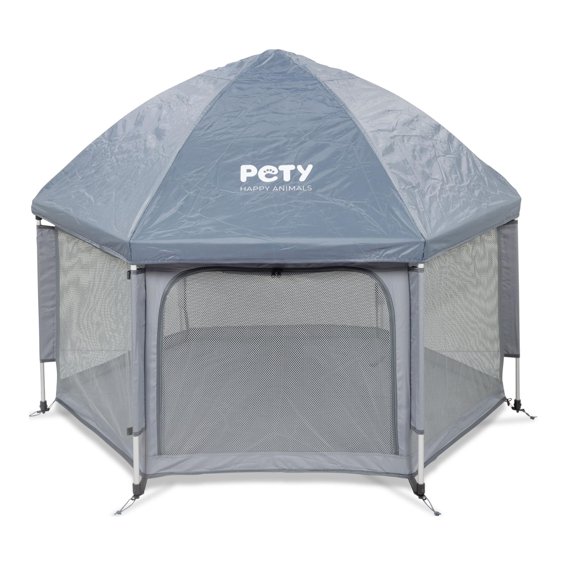 Pety Laufstall Set gross mit Bodenmatte und Dach
