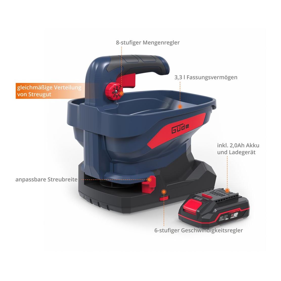 Güde Epandeur universel sur batterie GUS 18-201-05