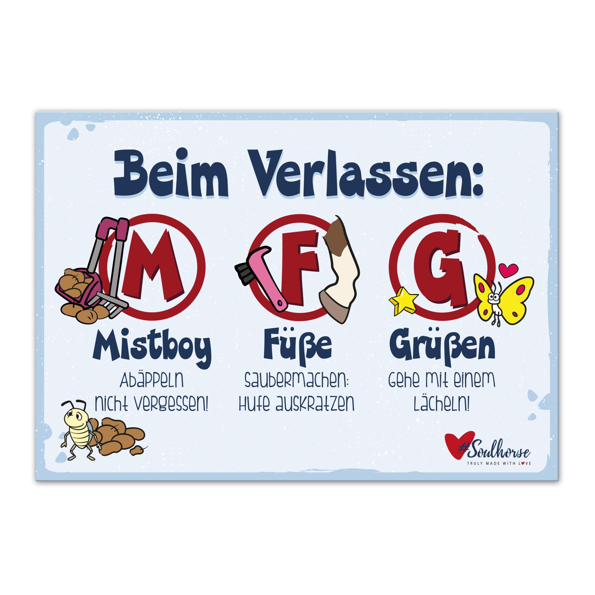 Soulhorse “MFG” Bahn verlassen Stallschild Glacier-deepsea