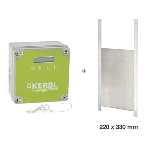Kerbl Hobbyfarming Porte pour poules avec porte coulissante 220 x 330 mm