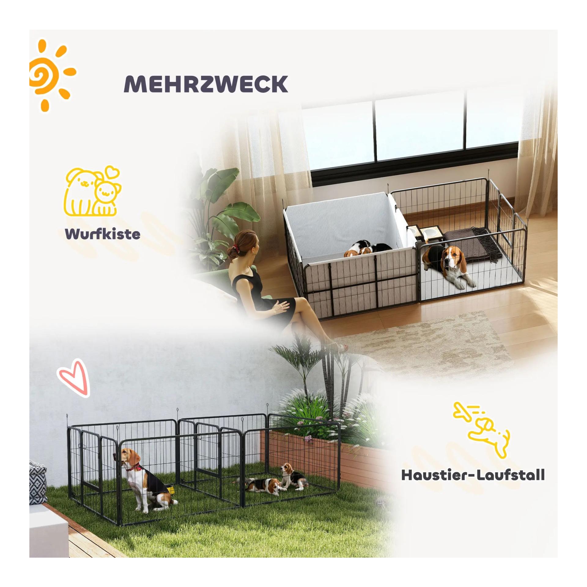 Mainer Cage de mise bas avec espace d'exercice et tapis lavable