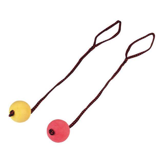 Kerbl Pet Moosgummiball am Seil Rot/Gelb