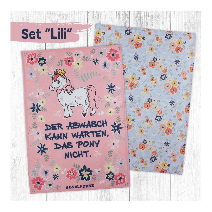 Soulhorse Lot de 2 serviettes « Comic Flowers »