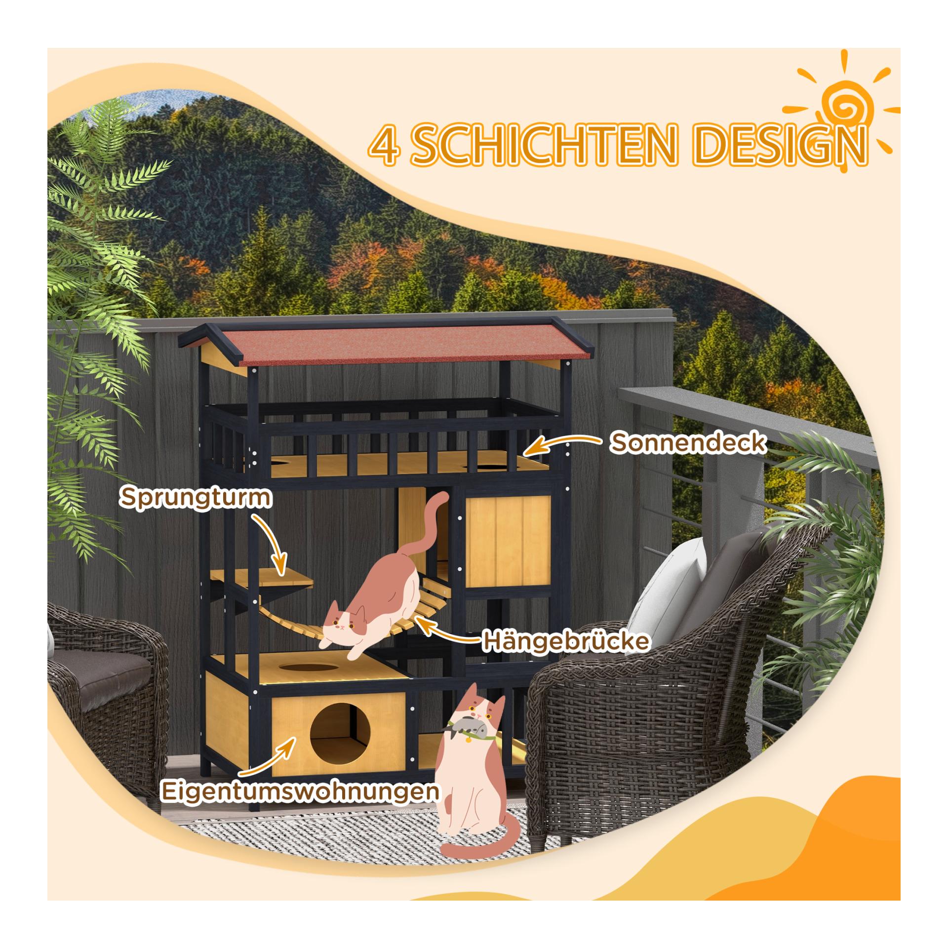 Mainer Katzenhaus aus Holz