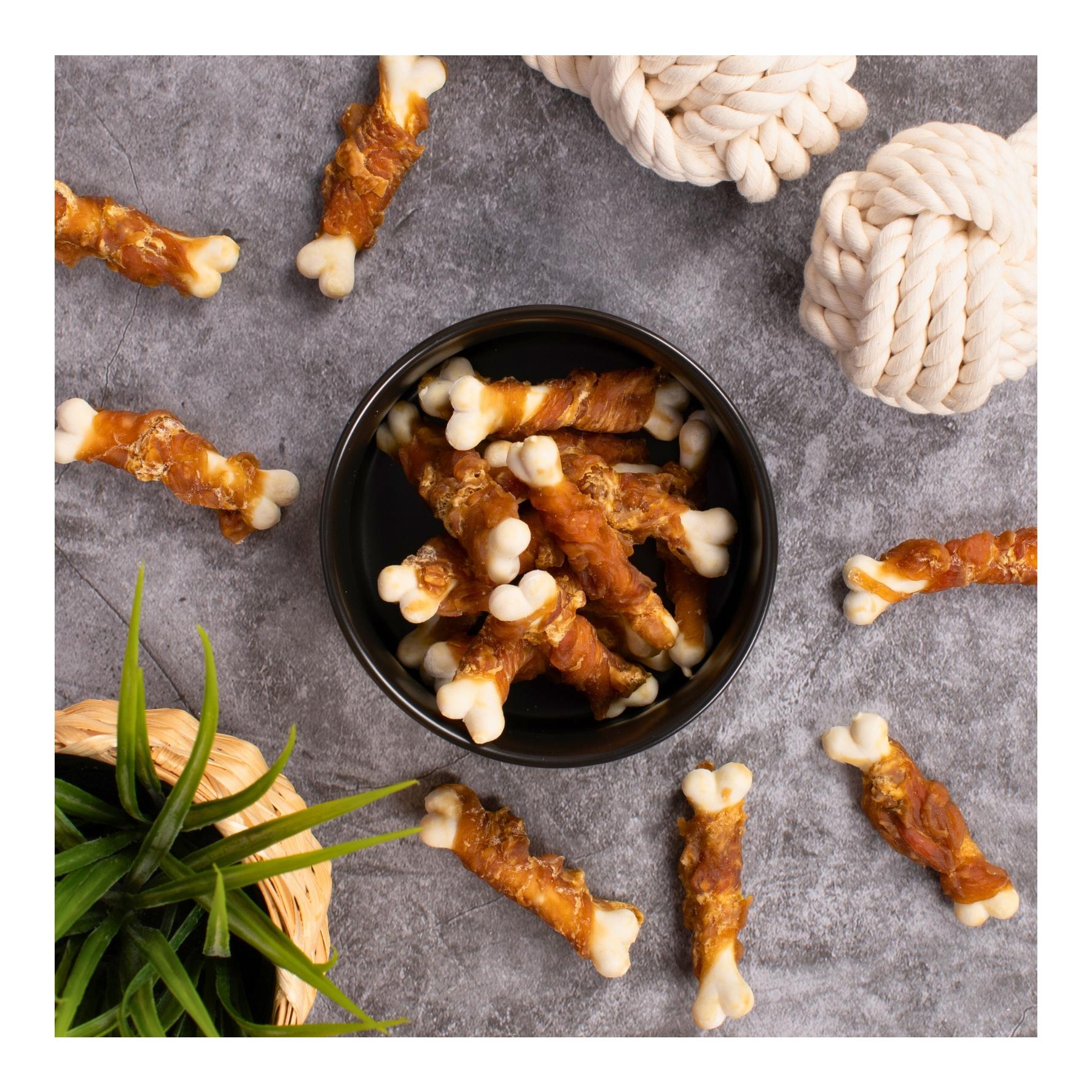 Lyra Pet Os de calcium avec lamelles de poitrine de poulet