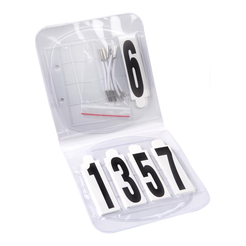 Waldhausen Kopfnummern Set Oval 4-stellig mit Gummis Weiss