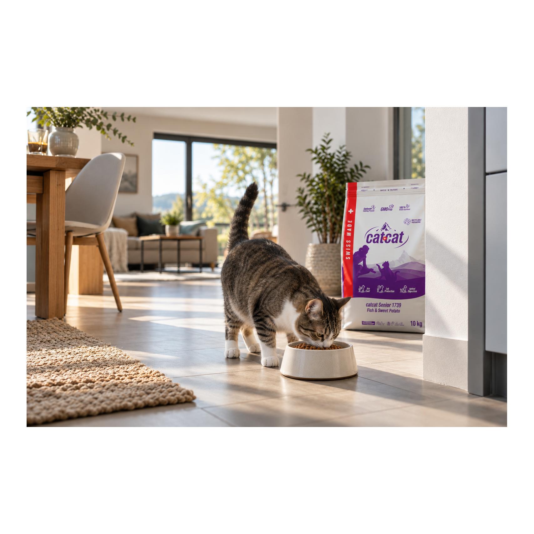 catcat Senior Poisson & Patate douce - Nourriture pour chats seniors sans céréales