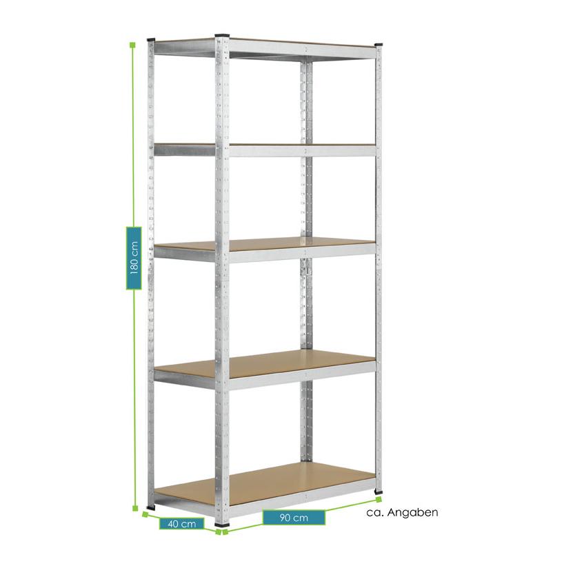 Hauptner 2er Set Lagerregal 180 x 90 x 40 cm
