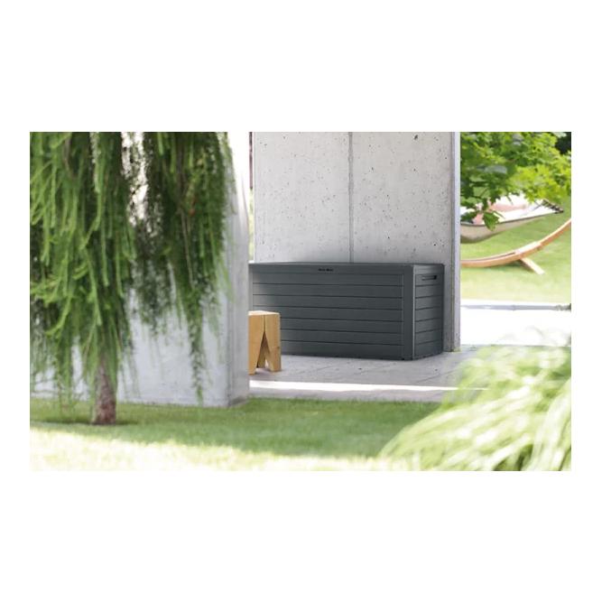 Prosperplast Gartentruhe Woodebox anthrazit