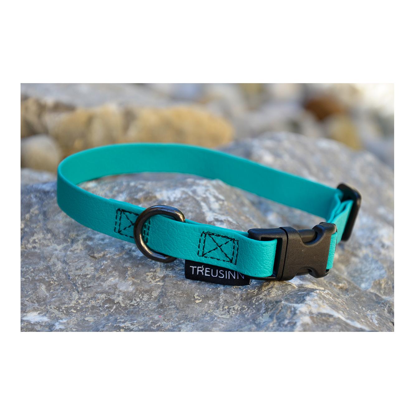 Treusinn. Collier pour chien Biothane STAY - pétrole