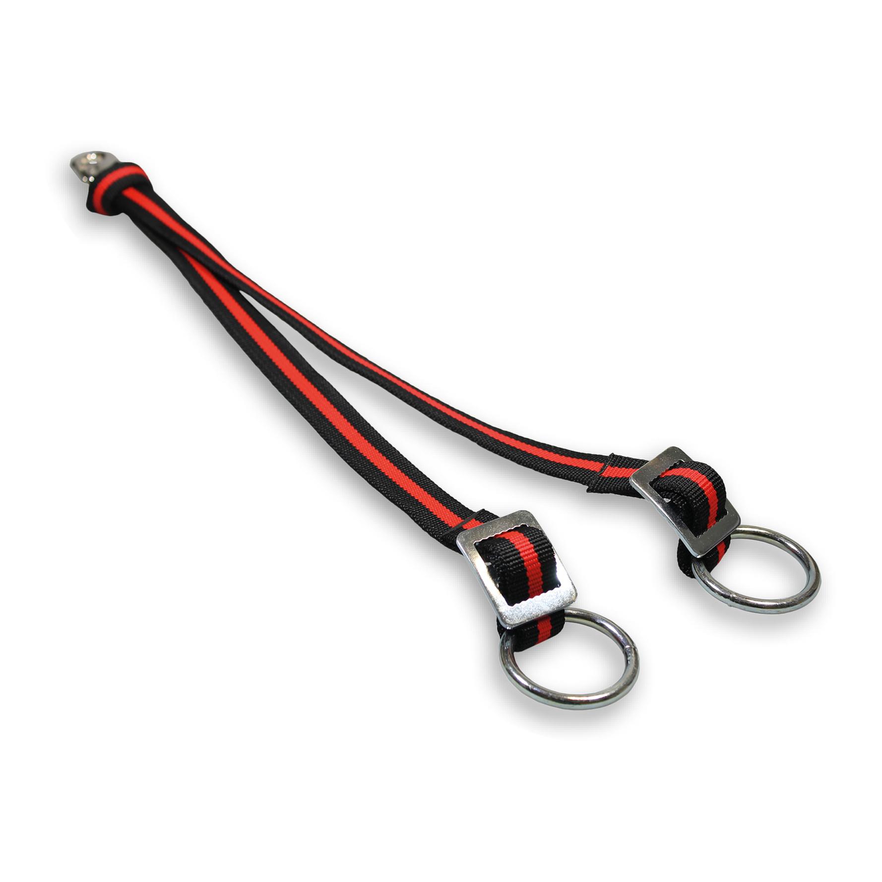 Mainer Bodenriemen doppelt mit Karabiner - schwarz/rot