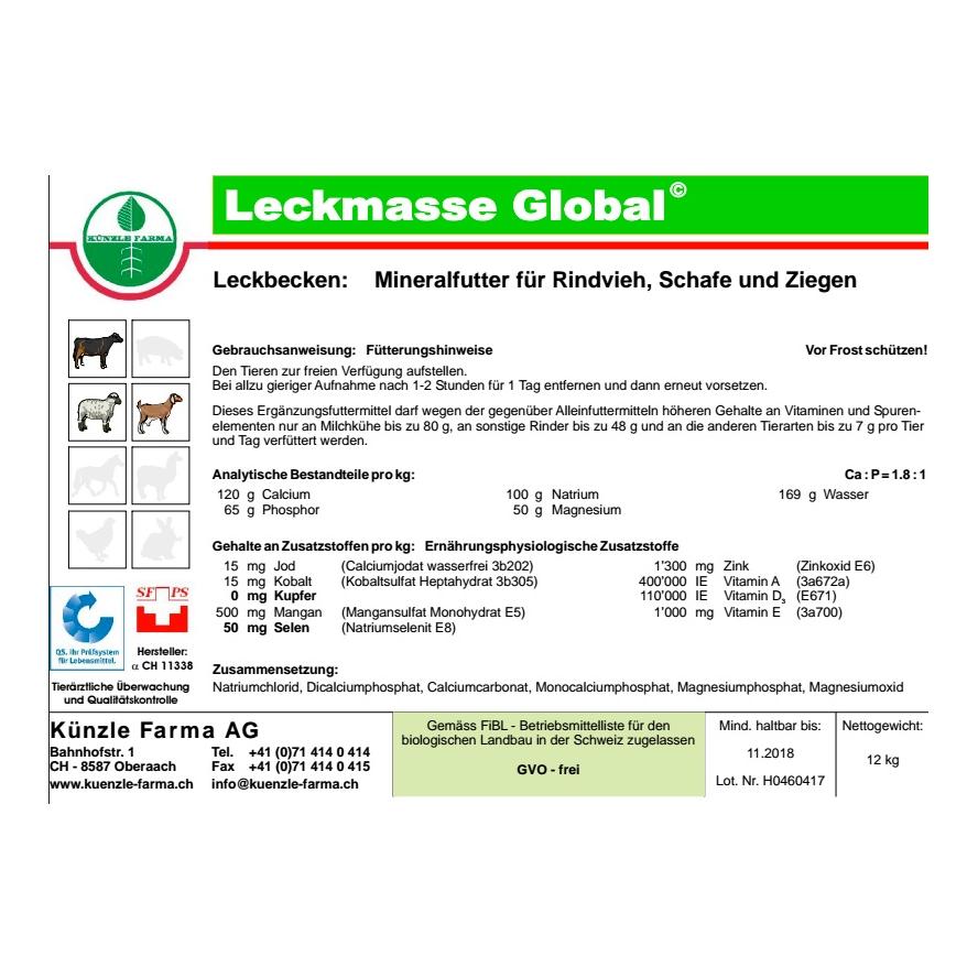 Künzle Farma Bol à lécher minéral Global