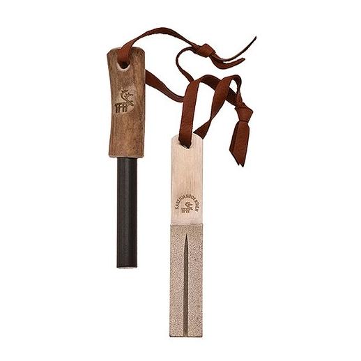Metsämies Hätä - High Carbon - Bushcraft Axt mit Diamantschleifstein, Feuerstahl und Lederscheide