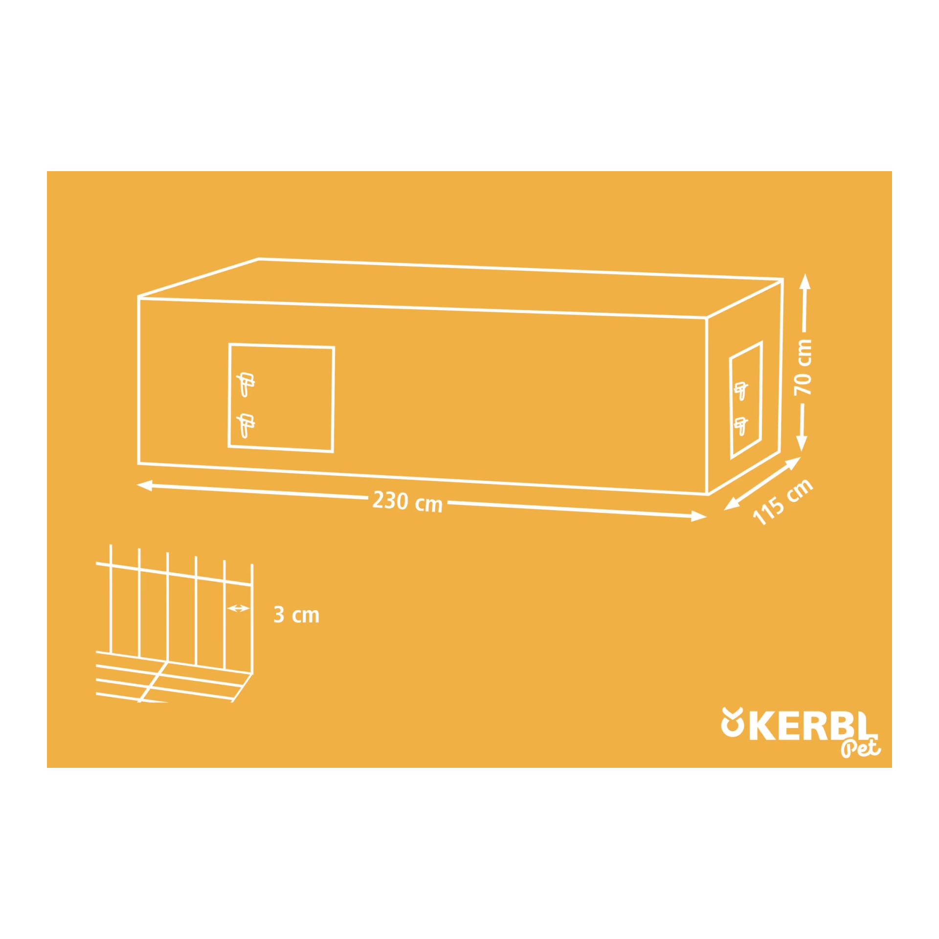 Kerbl Pet Freilaufgehege mit Ausbruchsperre & Sonnenschutz