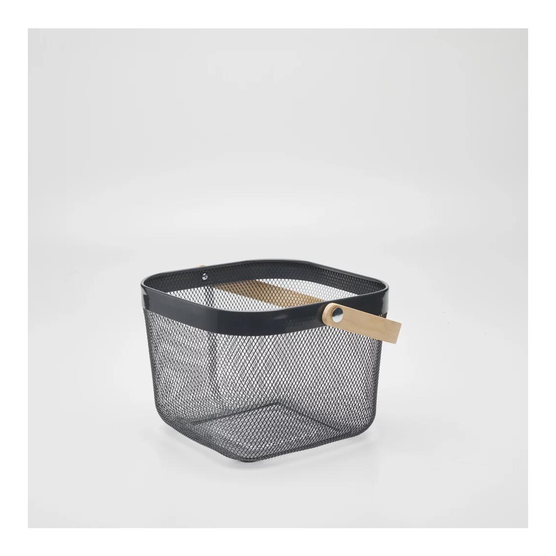 Guillouard Panier métallique avec poignée en bois - gris
