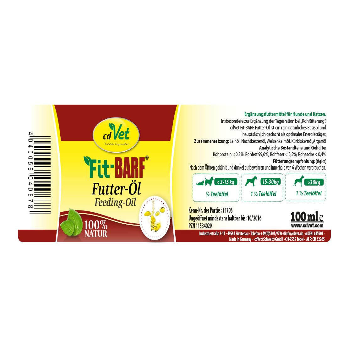 cdVet Fit-BARF Futter-Öl