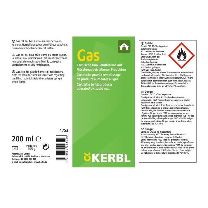Kerbl Cartouche de rechange pour gaz liquéfié