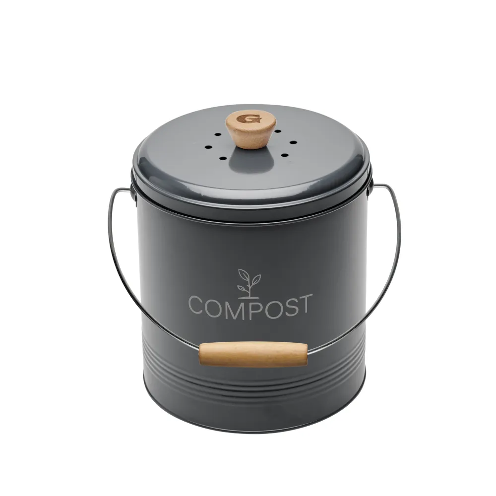 Guillouard Runder Komposteimer 4,5 l – mit Filter und 3 l Kunststoffeimer