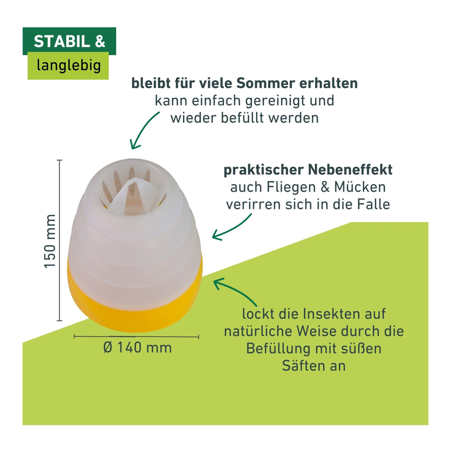 Windhager Piège décoratif à guêpes ou mouches - jaune
