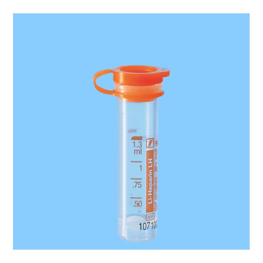 Sarstedt Mikro-Probengefäss Lithium-Heparin, 1,3 ml - orange