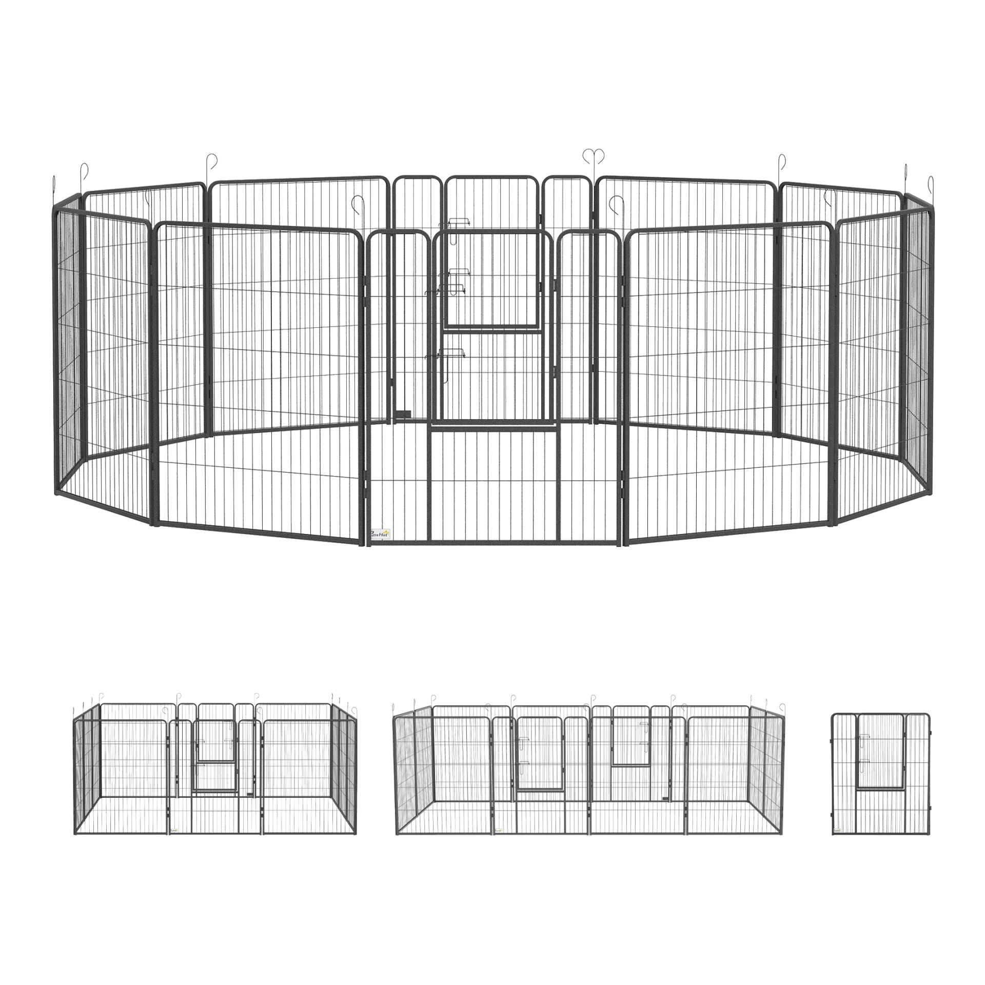 Mainer Welpenauslauf mit 12 Gitter 100 cm Grau