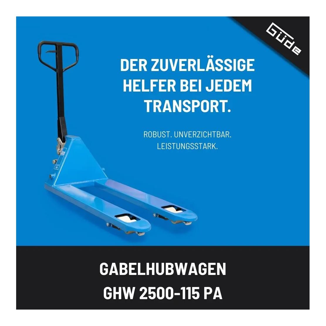 Güde Transpalette à fourche GHW 2500-115 PA