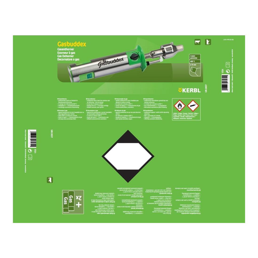 Kerbl GasBuddex avec pointe de combustion Ø 15 mm