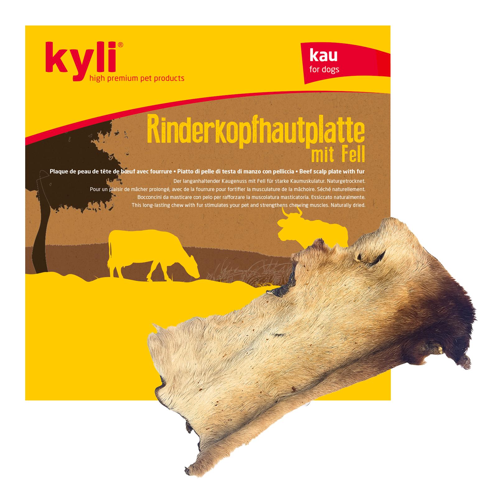 Kyli Rinderkopfhautplatte mit Fell