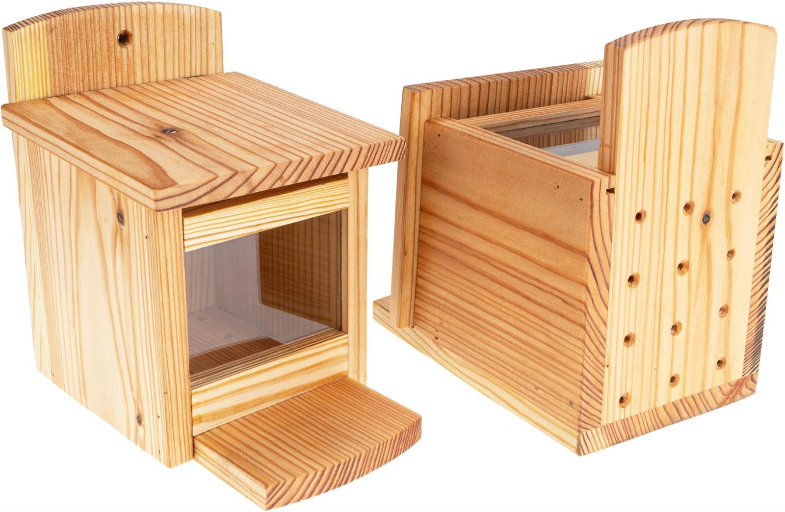 Hauptner Eichhörnchen Futterhaus komplett aus EU Lärche - Nussspender / Futterbox Holz