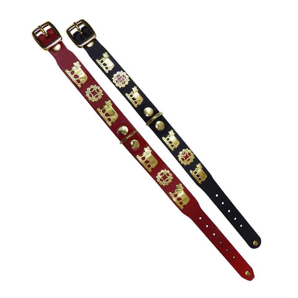 Hundehalsband schmal - schwarz/gold