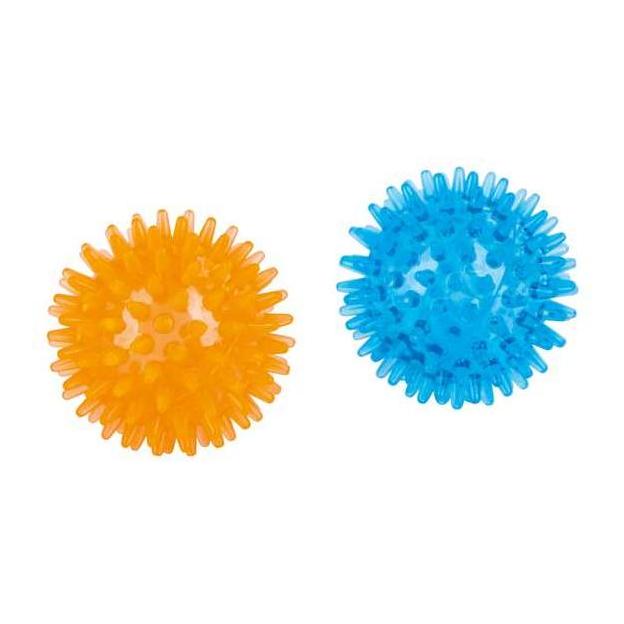 Kerbl Pet Igelbälle Katzenspielzeug - 2 Stück Gelb/Blau