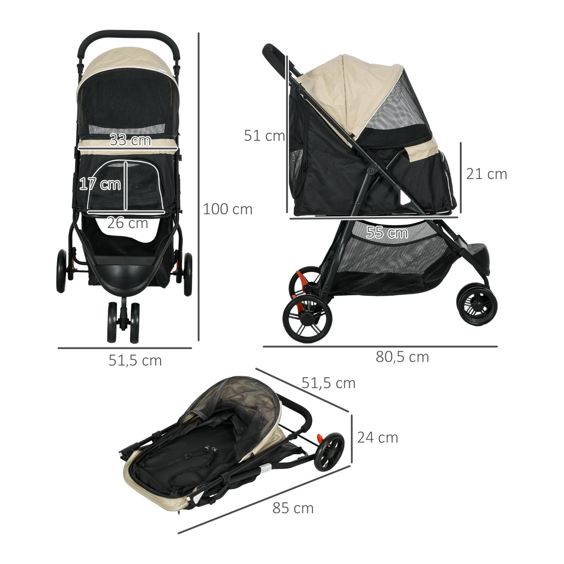 Mainer Poussette pour chien avec protection contre la pluie