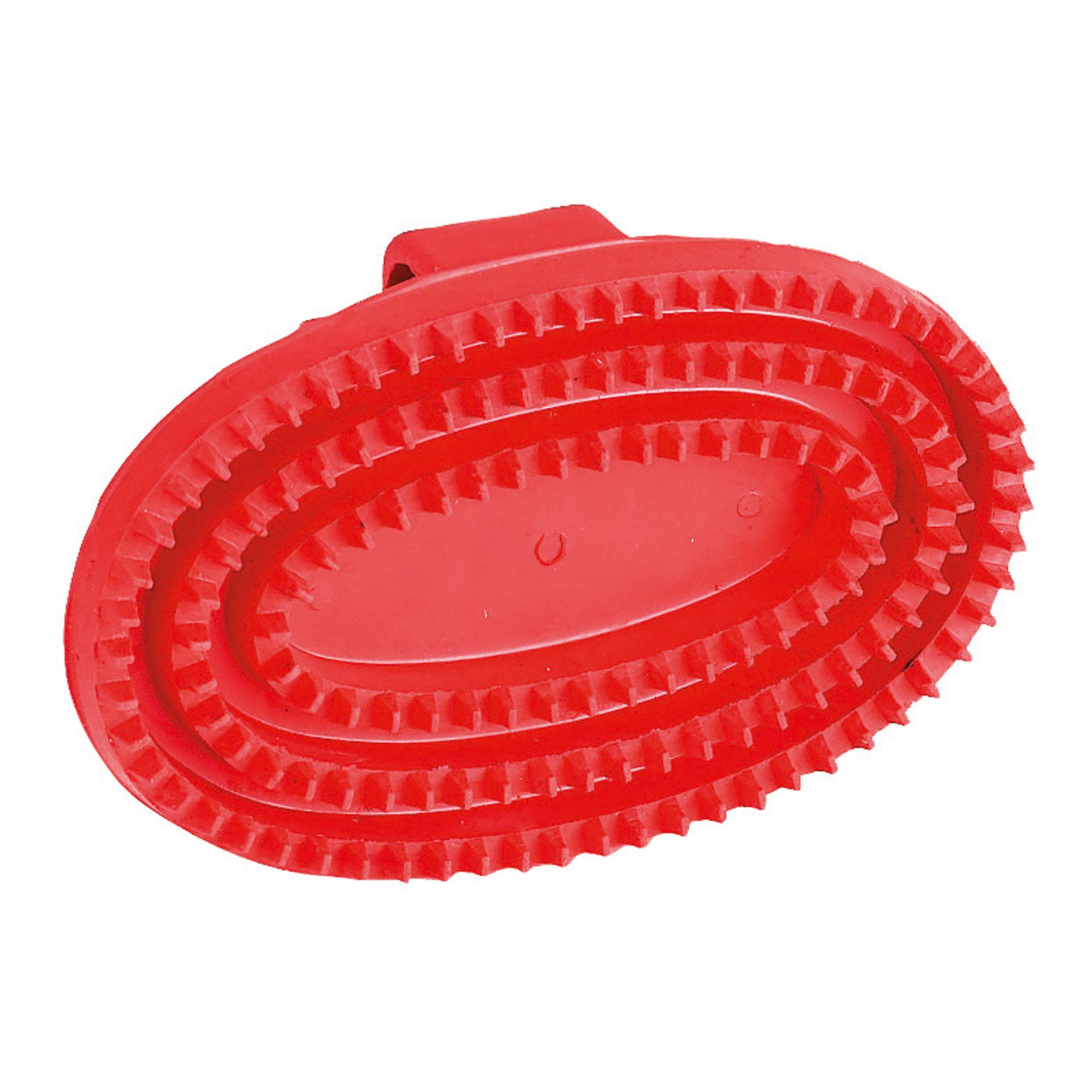 Kerbl Gummistriegel oval - rot
