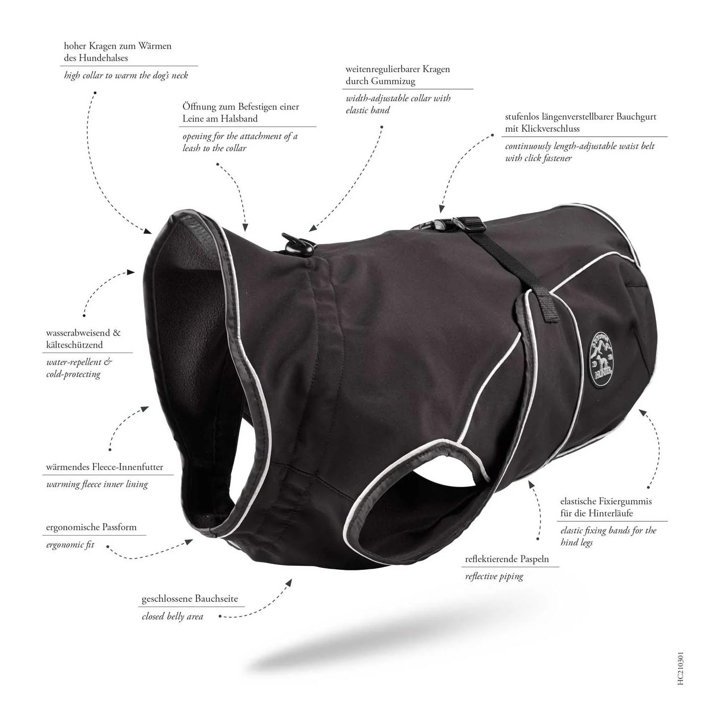 Hunter Hundemantel Uppsala Softshell - schwarz