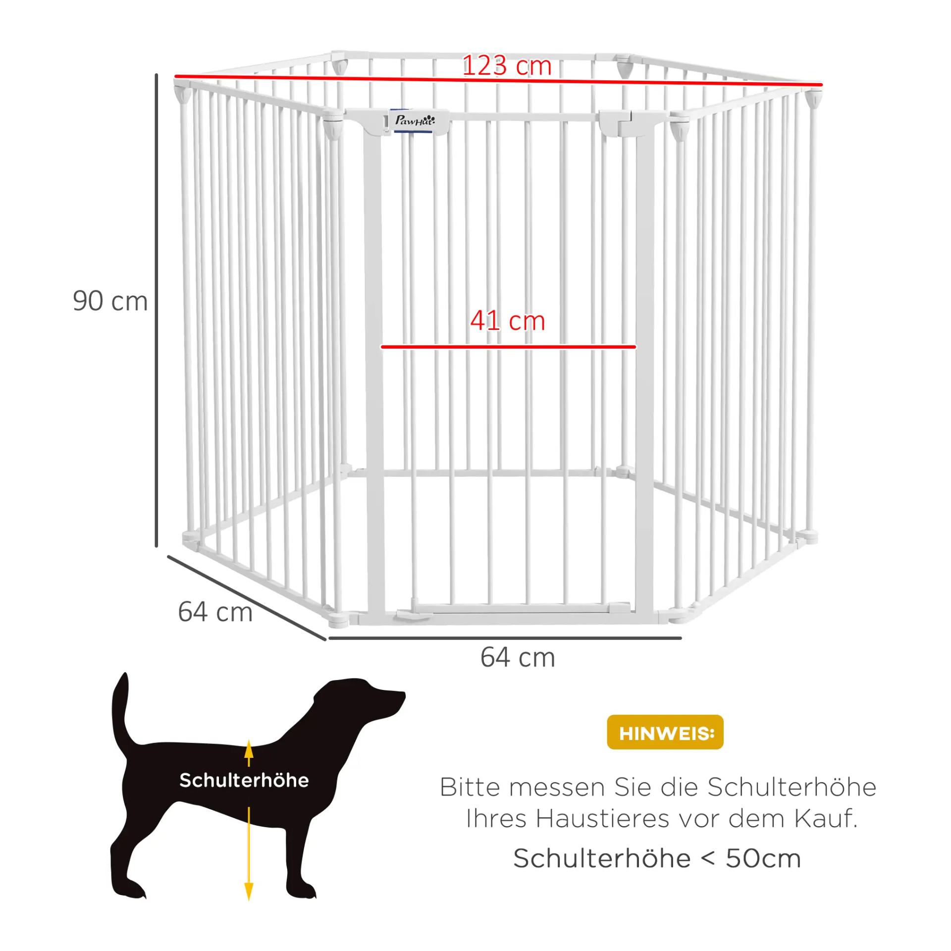 Mainer Enclos pour chiots blanc avec 6 barreaux