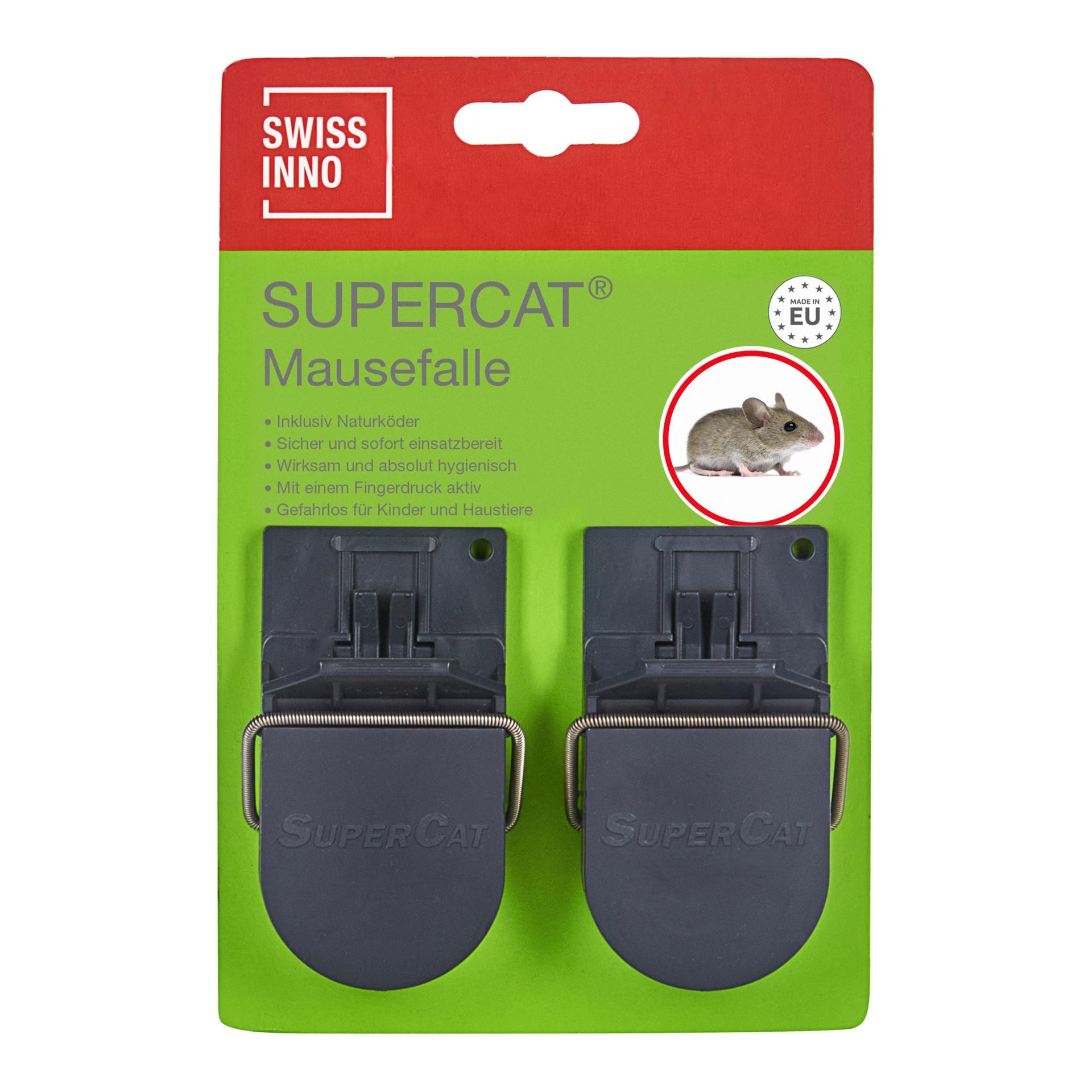 SWISSINNO Piège à souris Supercat - 2 pièces, appât inclus