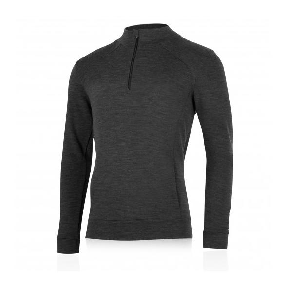 Sweatshirt mérinos homme WARMIN, 260 g – gris