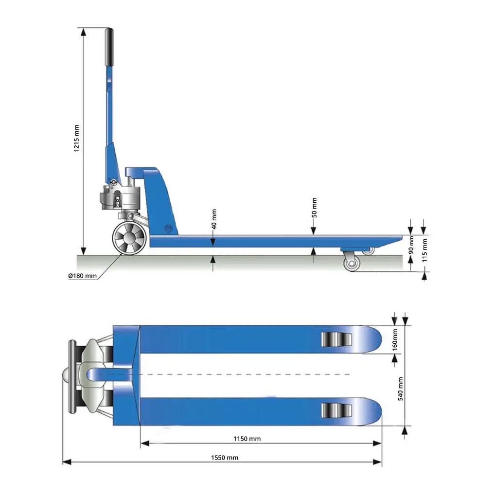 Güde Transpalette à fourche GHW 2500-115 PA