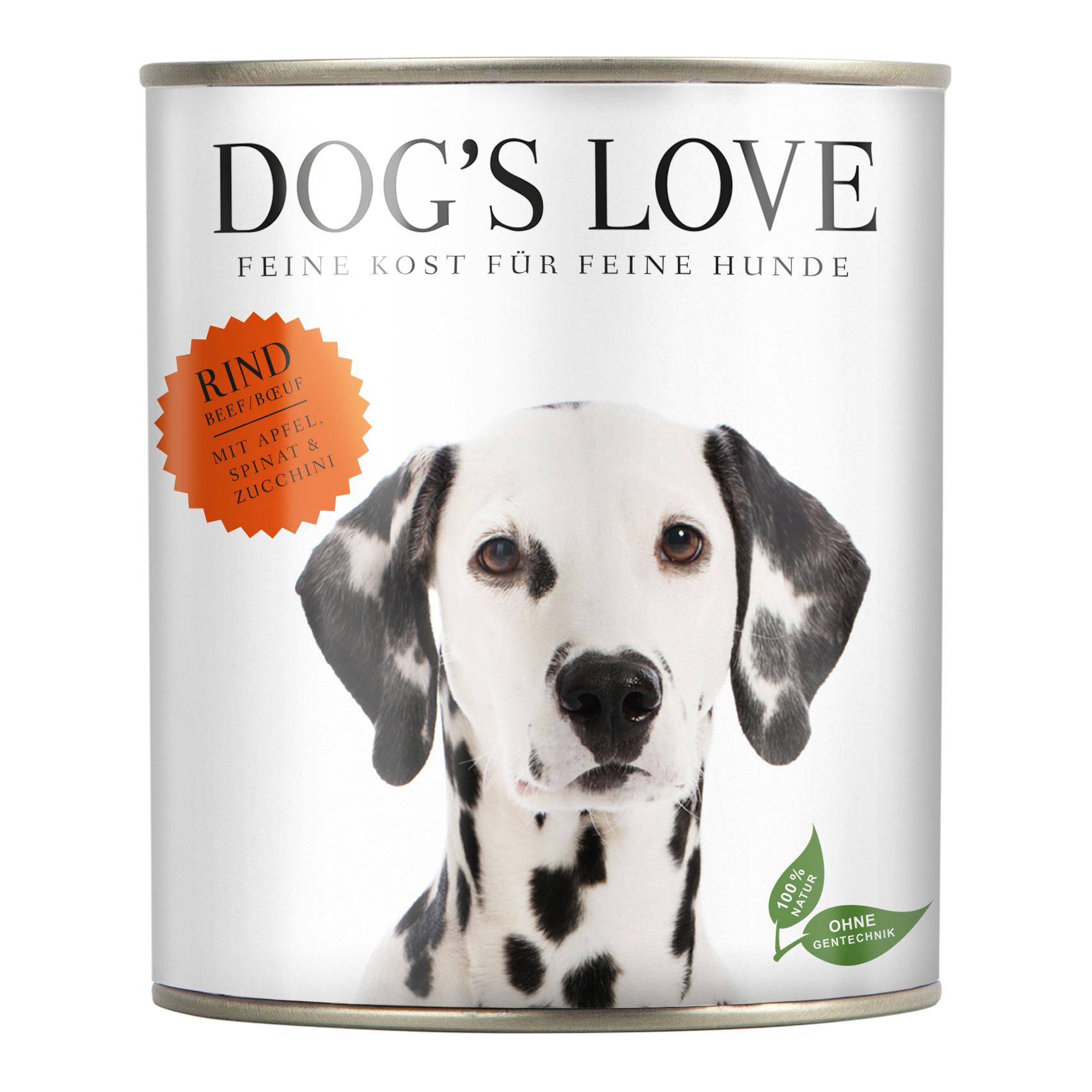 Dog's Love Menu humide Classic Bœuf avec pomme, épinards et courgettes