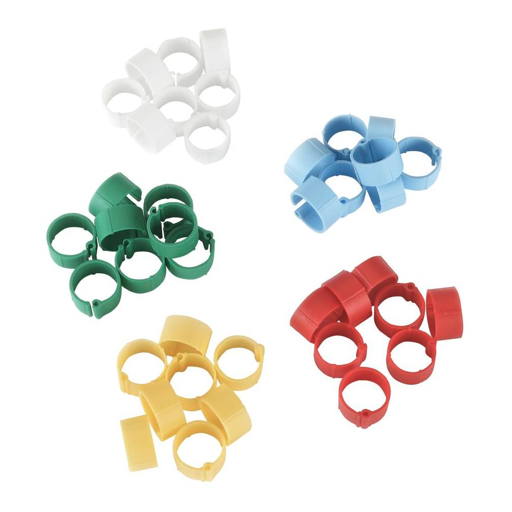 Kerbl Hobbyfarming Anneaux pour pattes de poulet, 100 pièces, assortis