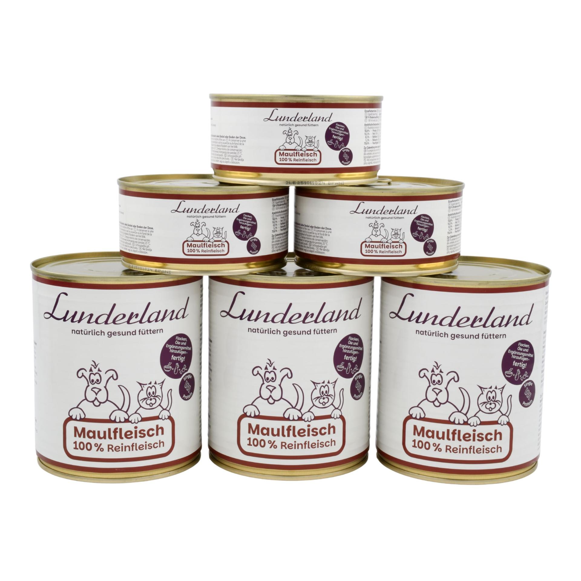 Lunderland Boîte de viande pure viande de mule pour chiens et chats