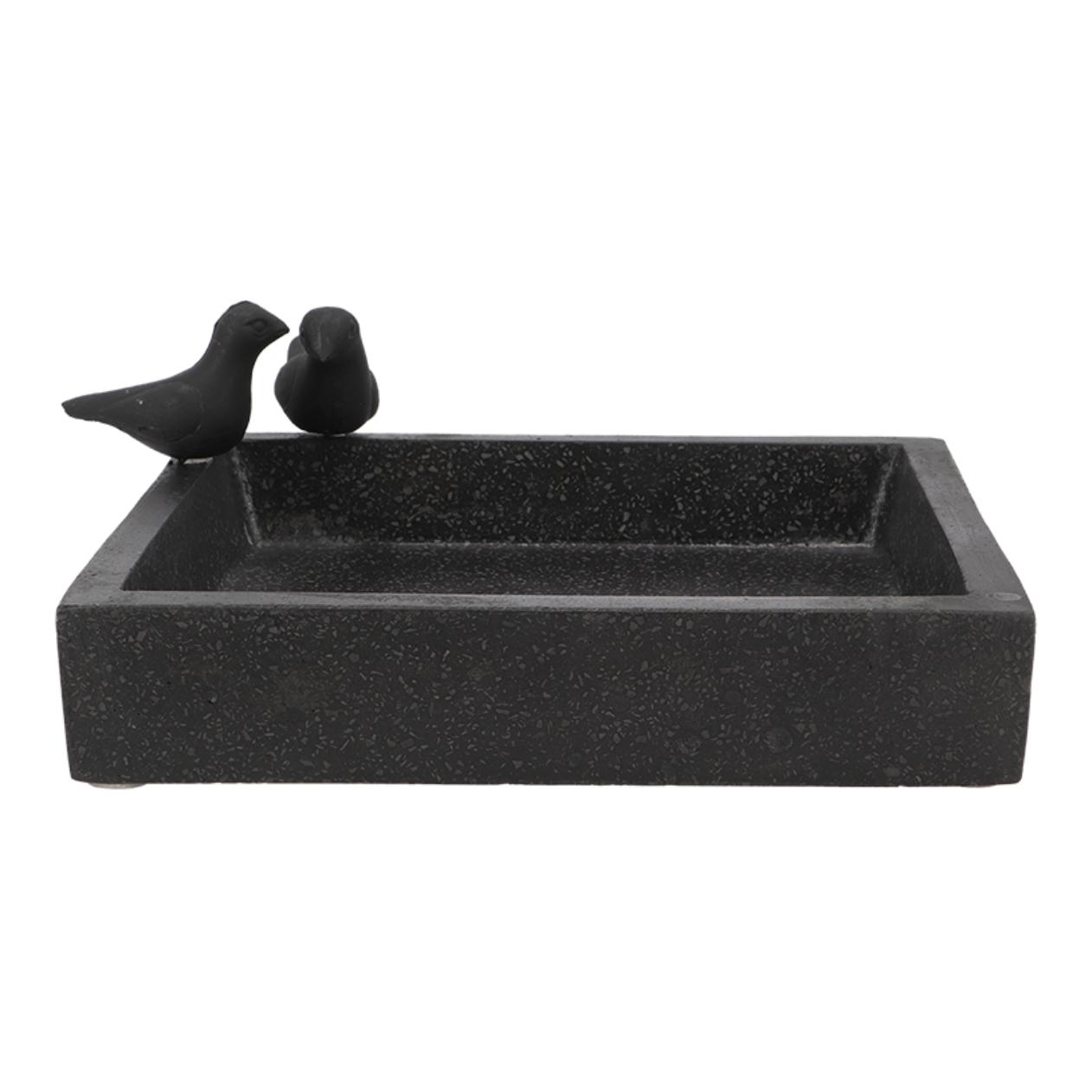 Esschert Vogeltränke Terrazzo quadratisch