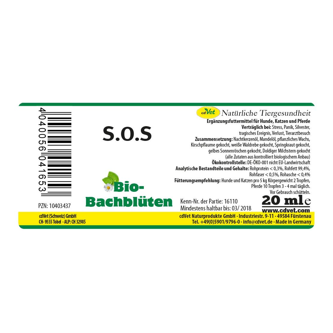 cdVet Fleurs de Bach bio S.O.S