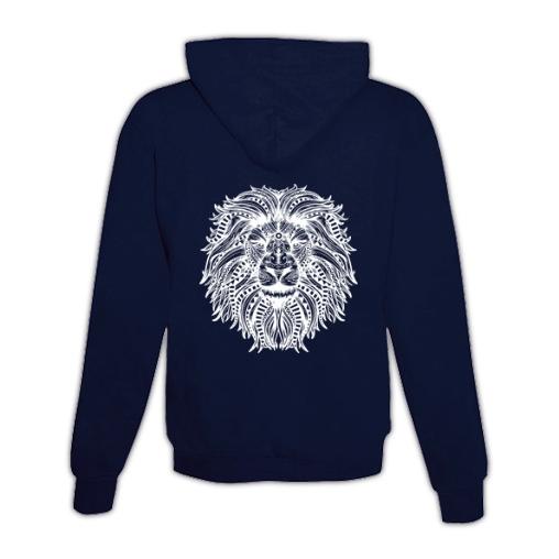 JoyLine Hoodie mit Zipper Mandala Löwe Unisex Dunkelblau