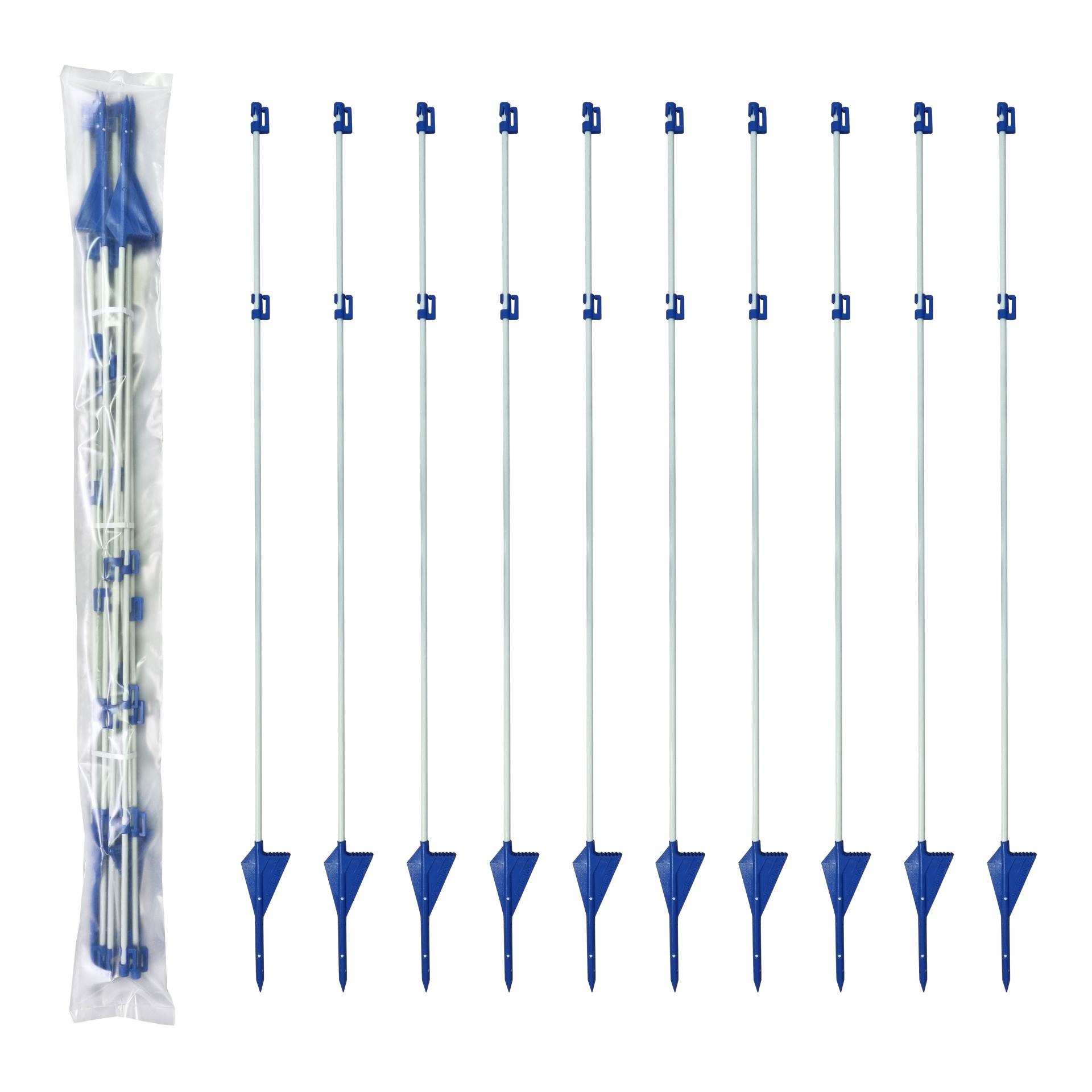 Hauptner Profi-Fiberglaspfahl BLUE - 10 Stück Weiss/Blau